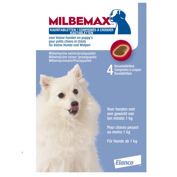 Milbemax Ontworming Tabletten Chewy Hond en Puppy 1 - 5 kg 4 tabletten