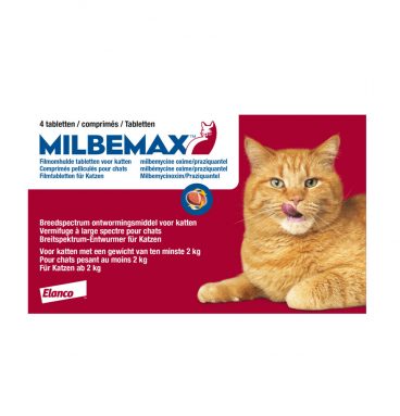 Milbemax Ontworming Tabletten Grote Kat 2 - 12 kg 2 x 2 tabletten