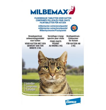 Milbemax Ontworming Tabletten Grote Kat 2 - 8 kg 2 tabletten