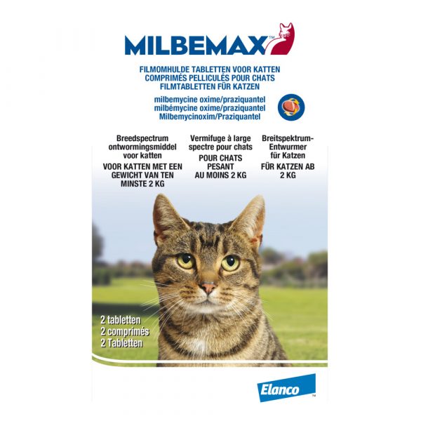 Milbemax Ontworming Tabletten Grote Kat 2 - 8 kg 2 tabletten