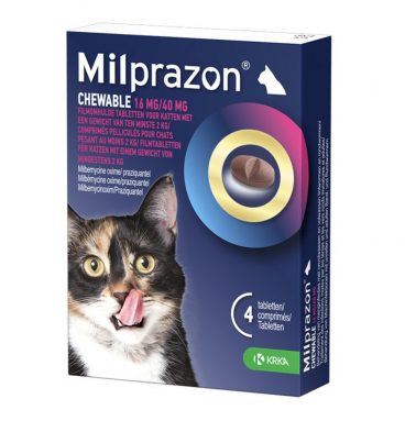 Milprazon Ontworming Kauwtabletten Grote Kat 4 stuks