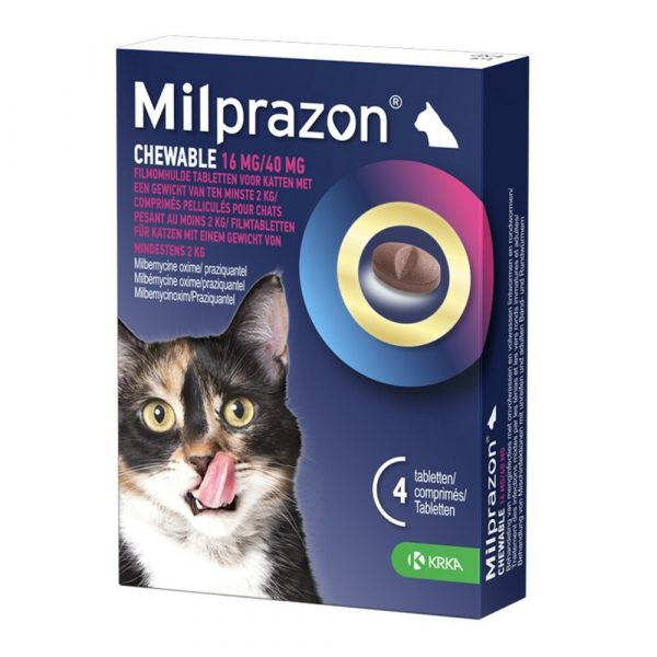 Milprazon Ontworming Kauwtabletten Grote Kat 4 stuks