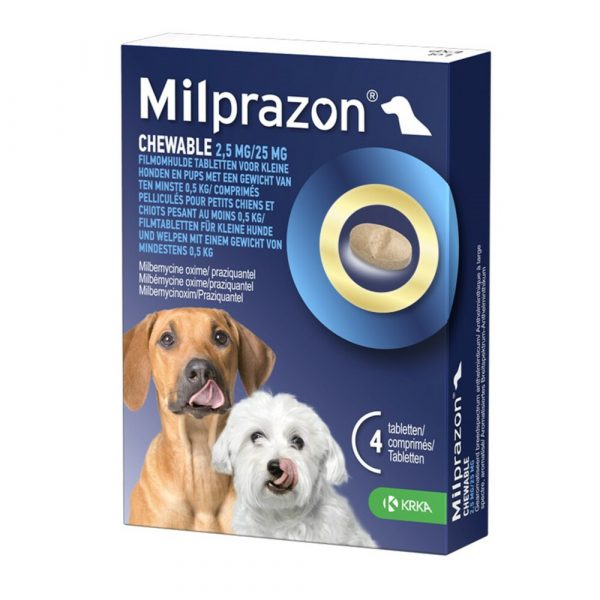 Milprazon Ontworming Kauwtabletten Hond en Puppy 4 stuks