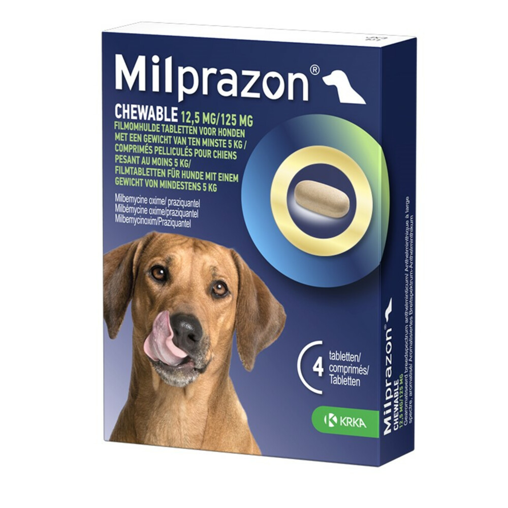 Milprazon Ontworming Kauwtabletten Hond vanaf 5 kg 4 stuks