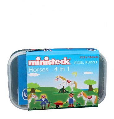 Ministeck Paarden 4in1 Plastic Doos 500 stukjes