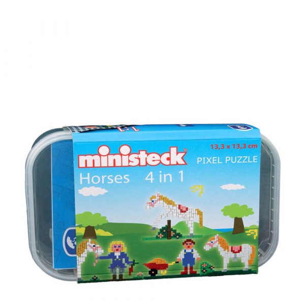 Ministeck Paarden 4in1 Plastic Doos 500 stukjes