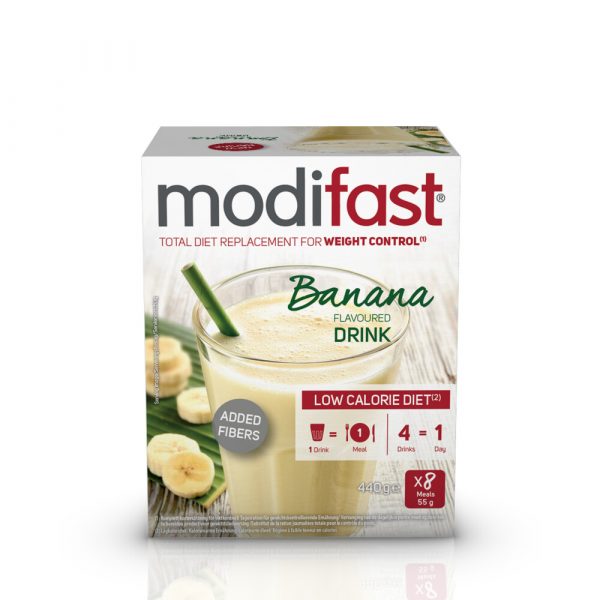 4x Modifast Intensive Milkshake Banaan 8 x 55 gr