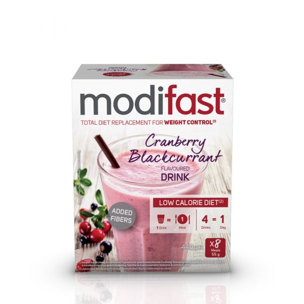 4x Modifast Intensive Milkshake Cranberry 8 x 55 gr