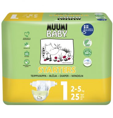 Muumi baby Ecologische Luiers Maat 1 Newborn 2-5 kg 25 stuks