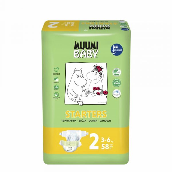 Muumi baby Ecologische Luiers Maat 2 Mini 3-6 kg 58 stuks