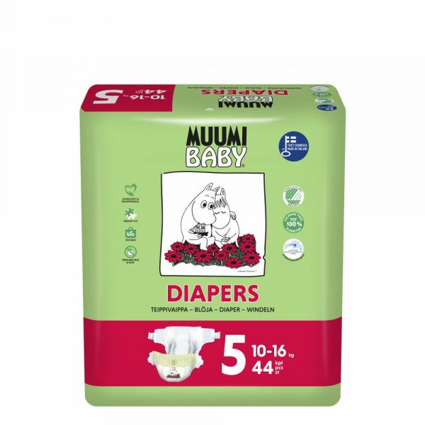 Muumi baby Ecologische Luiers Maat 5 Maxi+ 10-16 kg 44 stuks