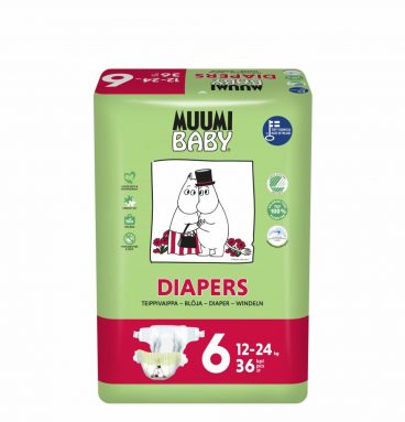 Muumi baby Ecologische Luiers Maat 6 Junior 12-24 kg 36 stuks