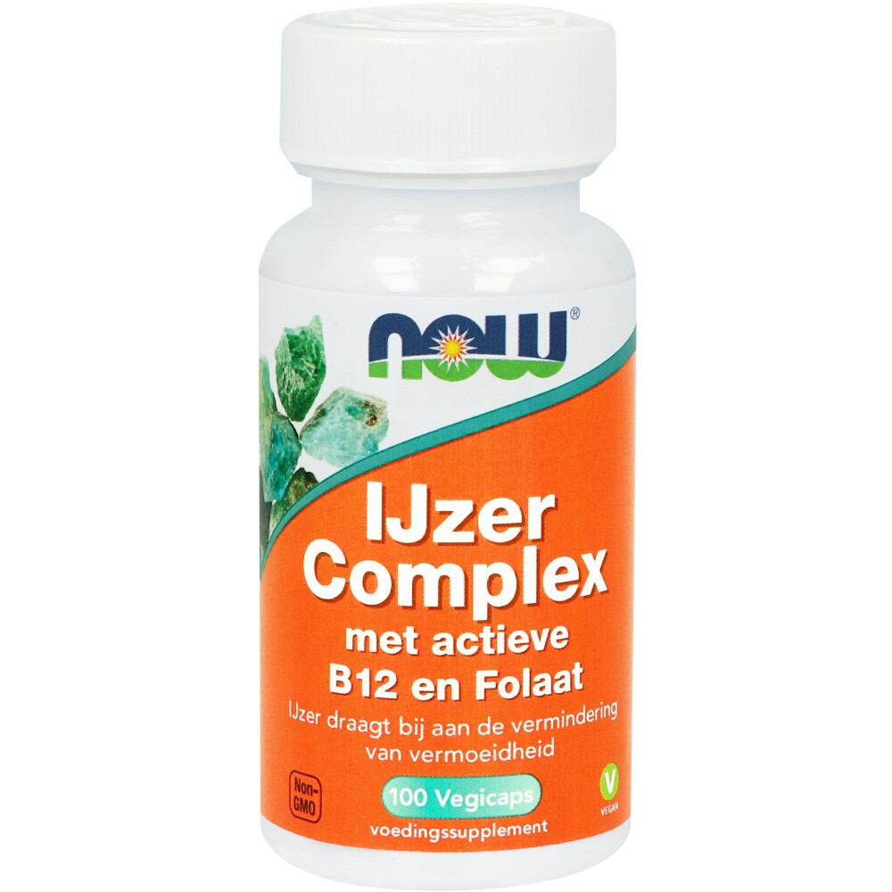 NOW Ijzer Comp B12 Folaat 100 vegacaps