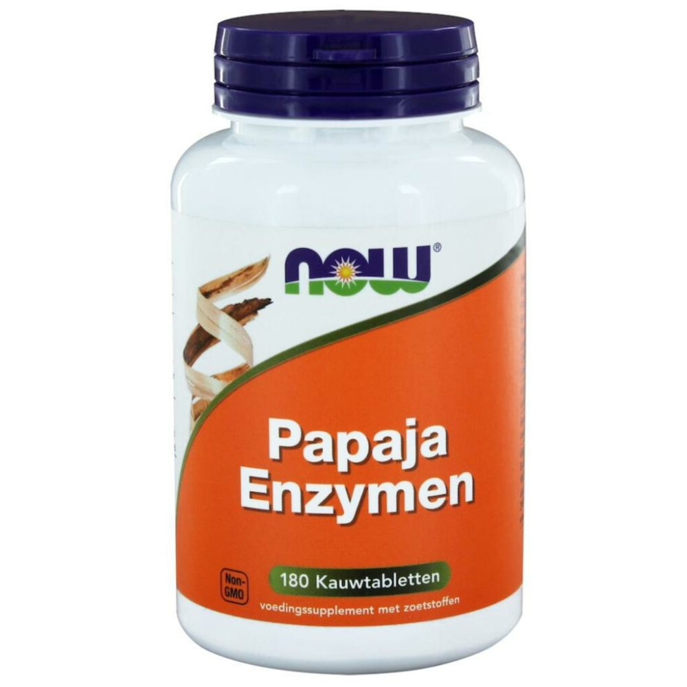 NOW Papaya Enzymen 180 kauwtabletten