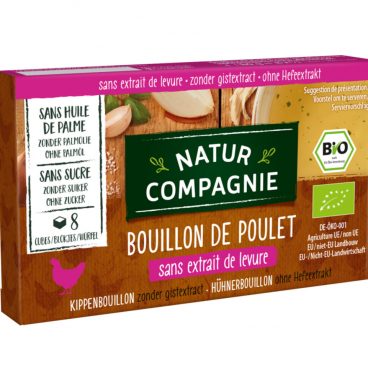 3x Natur Compagnie Kippenbouillon Glutenvrij Bio 8 stuks