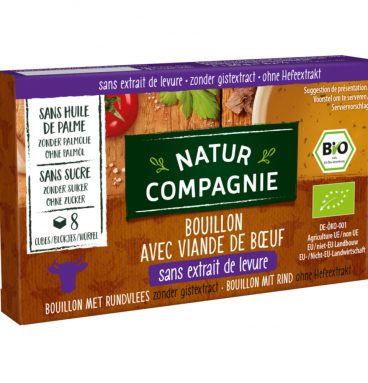 3x Natur Compagnie Runderbouillon Glutenvrij Bio 8 stuks