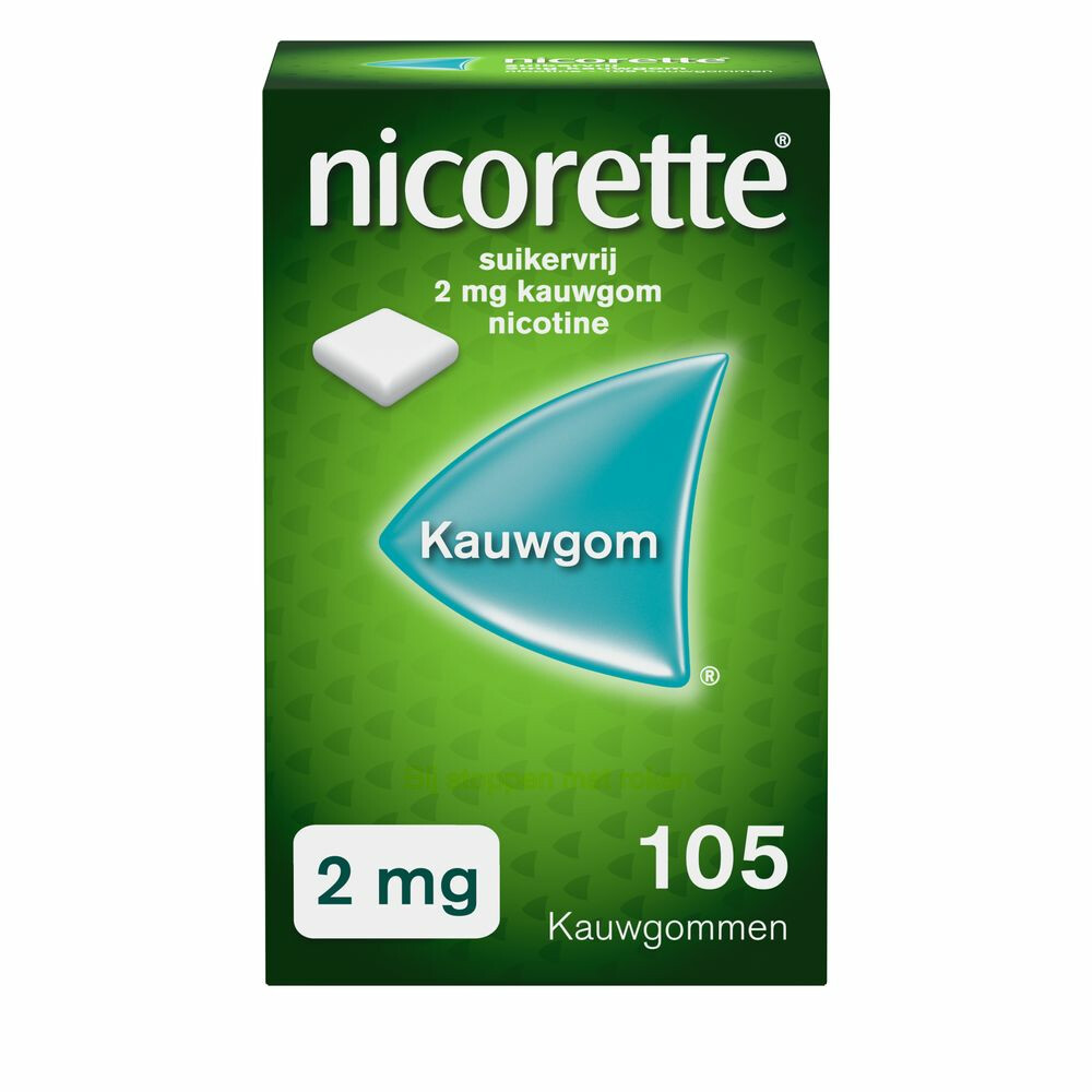 Nicorette Suikervrij Kauwgom 2 mg Classic 105 stuks