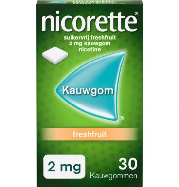 Nicorette Suikervrij Kauwgom 2 mg Fresh Fruit 30 stuks