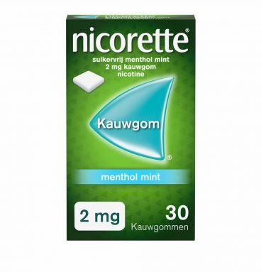 Nicorette Suikervrij Kauwgom Menthol Mint 2mg 30 stuks