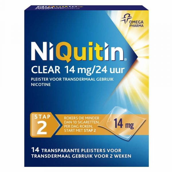 Niquitin Clear Nicotinepleisters 14 mg Stap 2 14 stuks