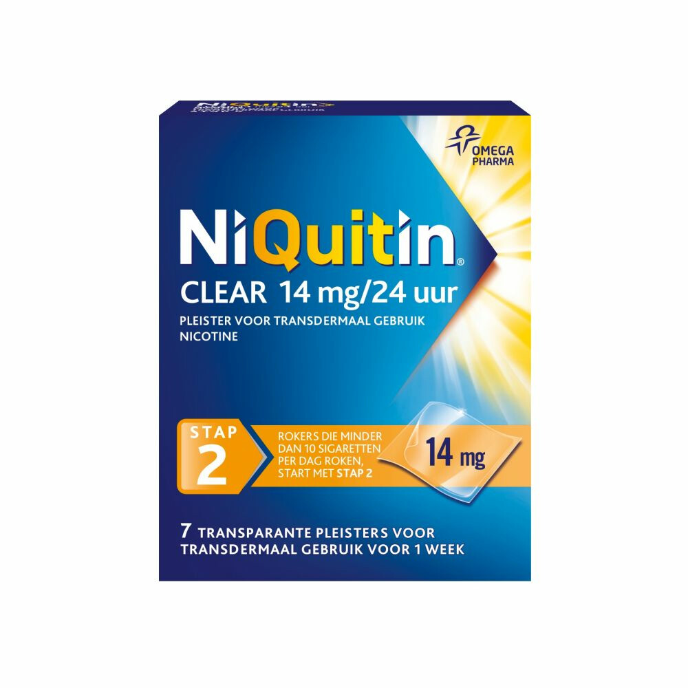 Niquitin Clear Nicotinepleisters 14 mg Stap 2 7 stuks