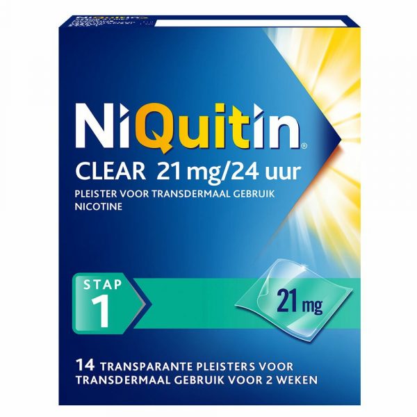 Niquitin Clear Nicotinepleisters 21 mg Stap 1 14 stuks