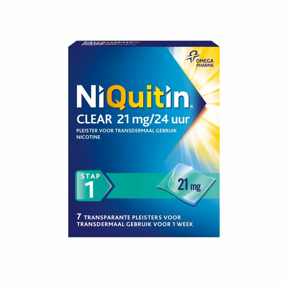 Niquitin Clear Nicotinepleisters 21 mg Stap 1 7 stuks