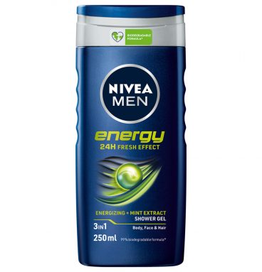 24x Nivea Douchegel 3in1 For Men Energy 250 ml