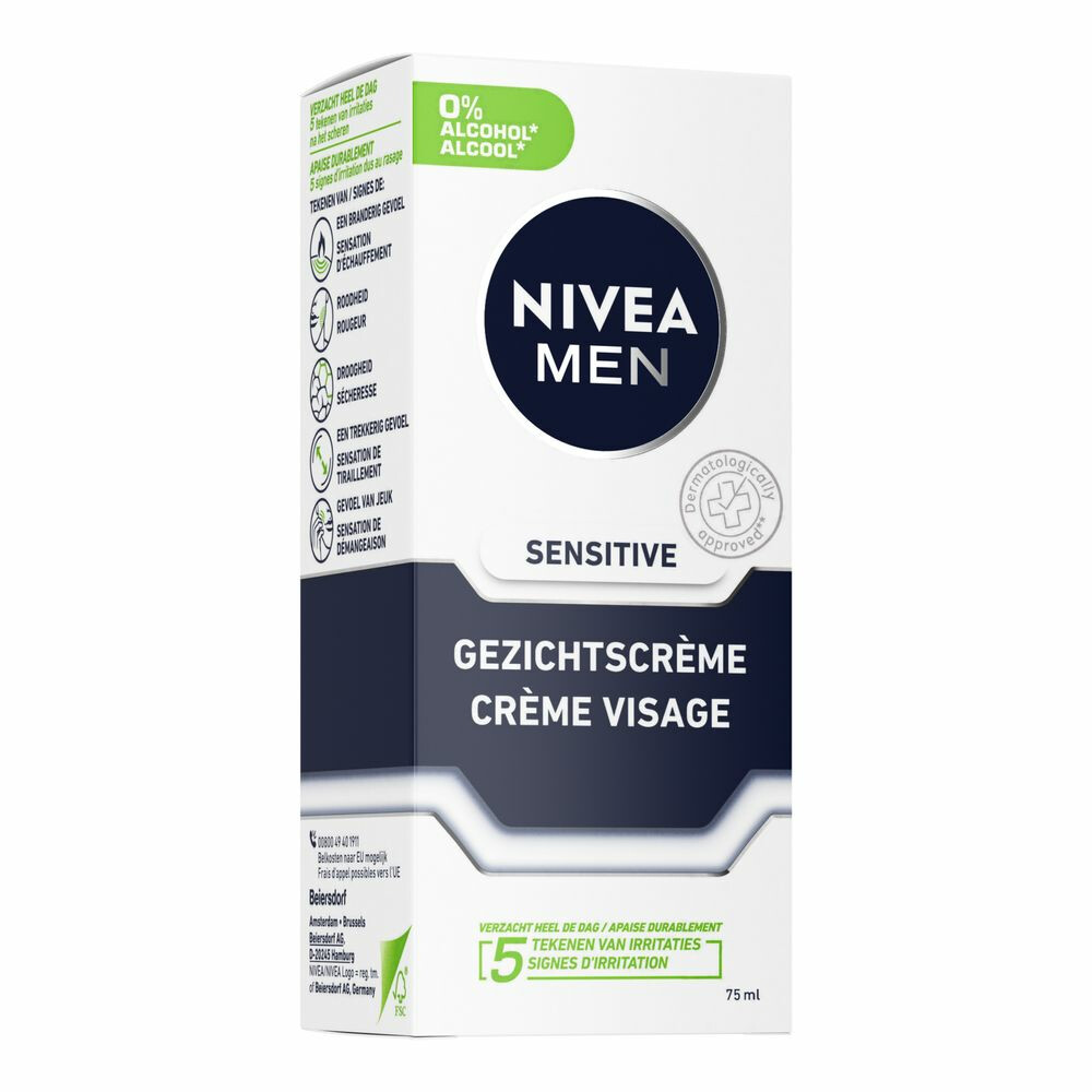 2x Nivea Men Gezichtscreme Sensitive 75 ml