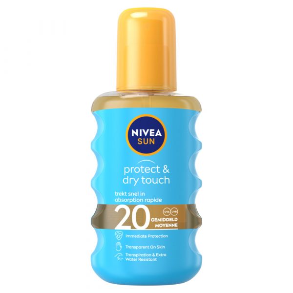 2x Nivea Sun Protect en Dry Touch Verfrissende Vernevelende Spray SPF 20 200 ml