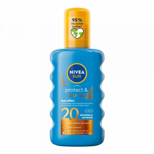 2x Nivea Sun Protect&Bronze Zonnespray SPF 20 200 ml