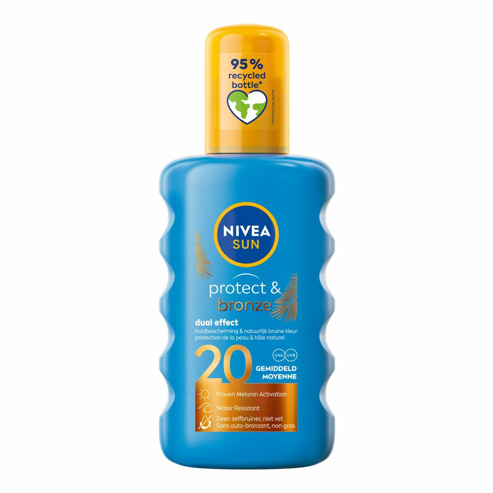 2x Nivea Sun Protect&Bronze Zonnespray SPF 20 200 ml