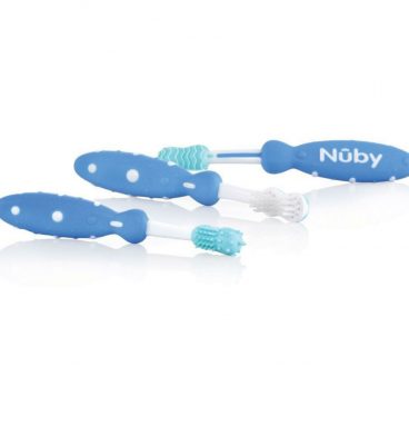 Nuby Tandenborstelset Blauw 3m+ 3 stuks