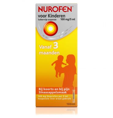 Nurofen Suspensie voor Kinderen Suikervrij 100 mg/5 ml 100 ml