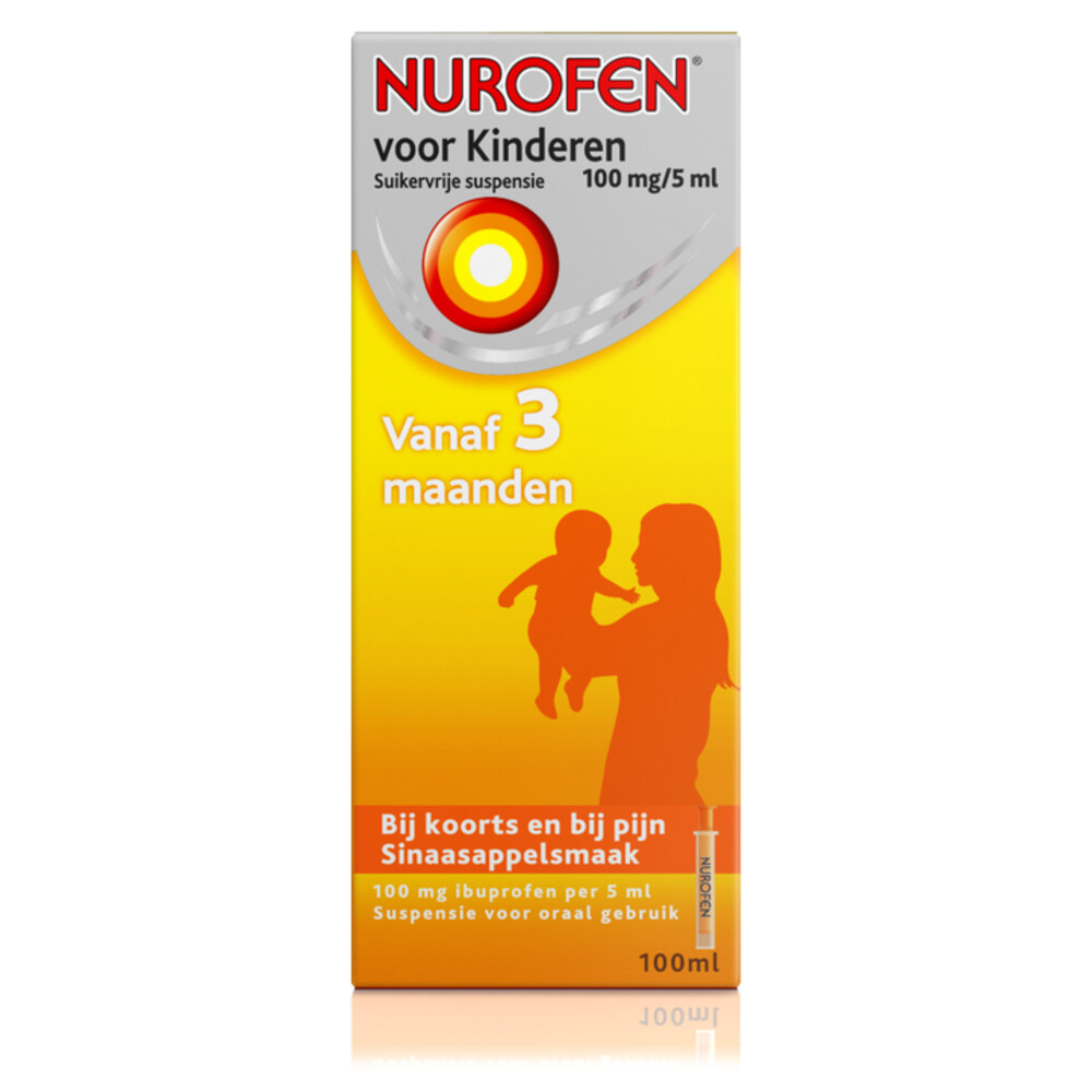 Nurofen Suspensie voor Kinderen Suikervrij 100 mg/5 ml 100 ml