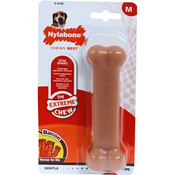 Nylabone Chew Wolf Bot Bacon M 13