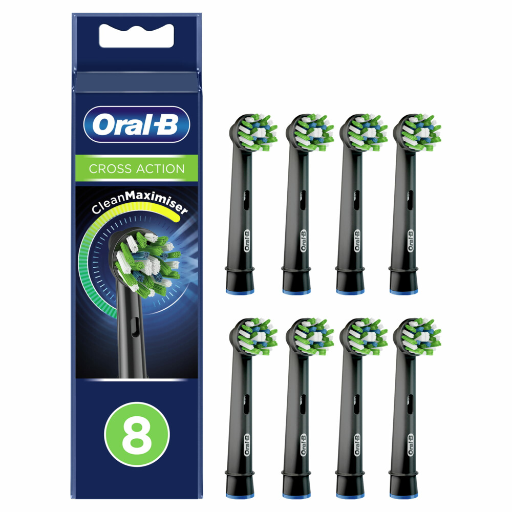 6x Oral-B Opzetborstels CrossAction Black 8 stuks