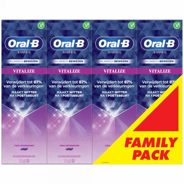 6x Oral-B Tandpasta 3D White Vitalizing Fresh 4 x 75 ml