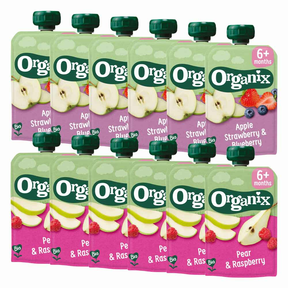 Organix Knijpfruit Appel en Peer 6+m Pakket