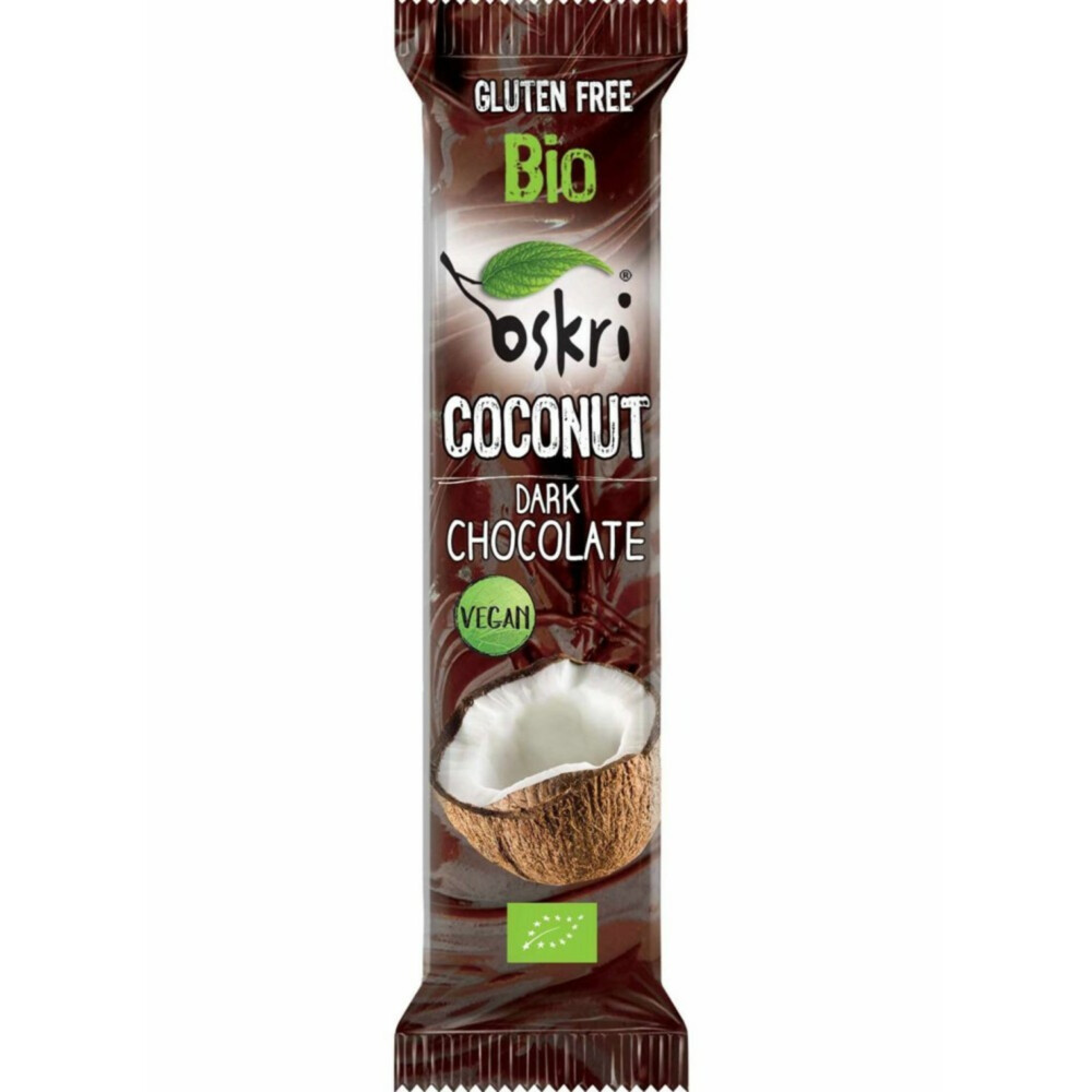 6x Oskri Reep Kokosnoot Choco Bio 53 gr