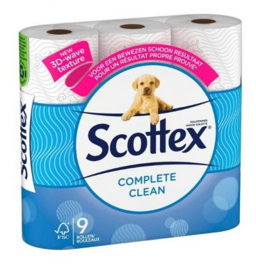 8x Page Scottex Toiletpapier Complete Clean 2-laags 9 stuks