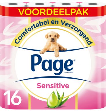 Page Toiletpapier Sensitive Aloe Vera 3-laags 16 stuks