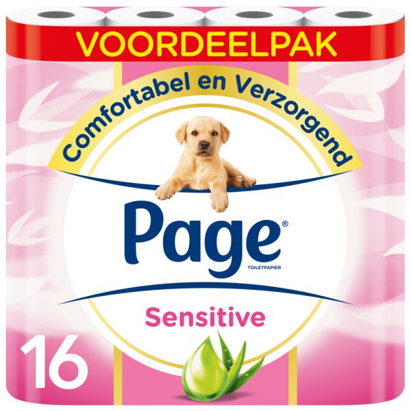 Page Toiletpapier Sensitive Aloe Vera 3-laags 16 stuks