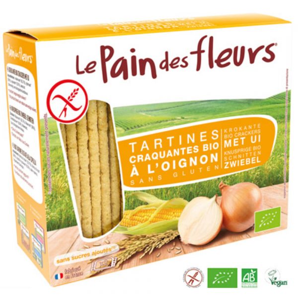 9x Pain fleur Crackers met Ui 150 gr