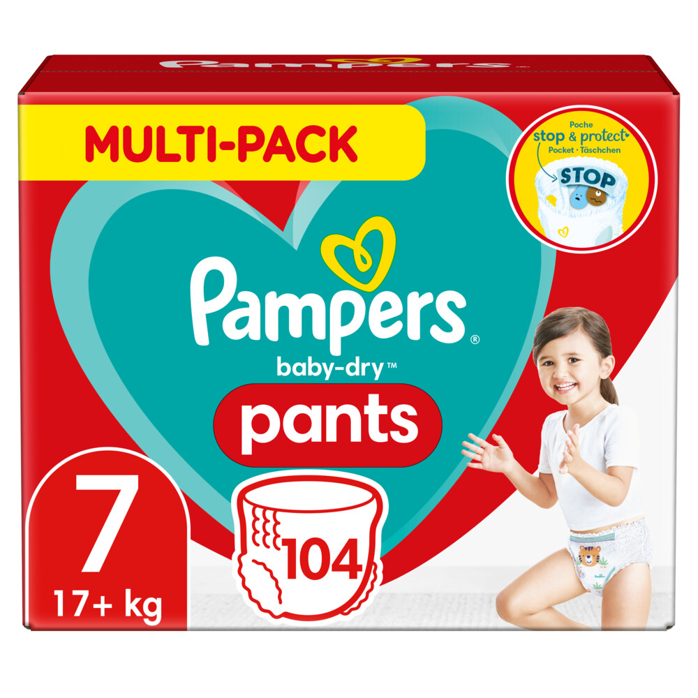 Pampers Baby Dry Luierbroekjes Maat 7 (17+ kg) 104 stuks