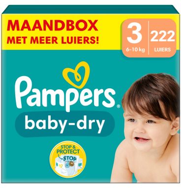 Pampers Baby Dry Luiers Maat 3 (6-10 kg) 222 stuks