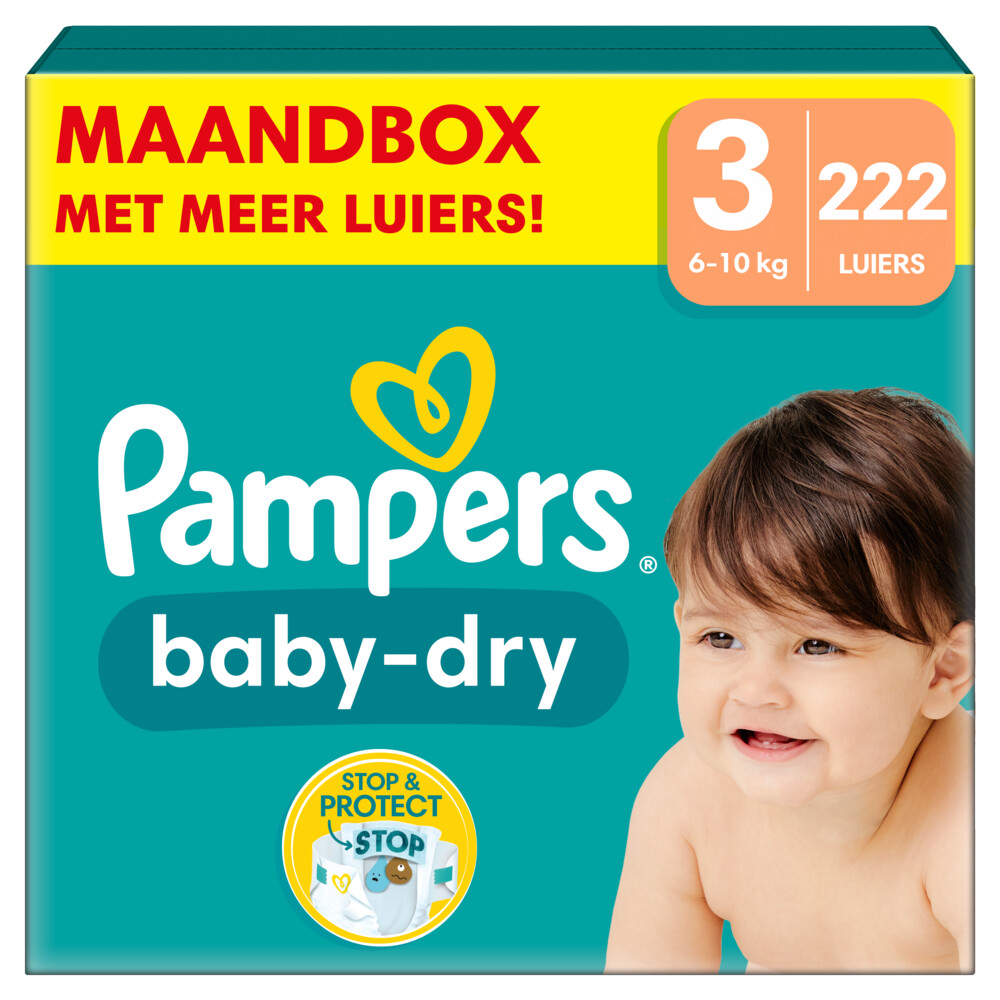 Pampers Baby Dry Luiers Maat 3 (6-10 kg) 222 stuks