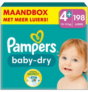 Pampers Baby Dry Luiers Maat 4+ (10-15 kg) 198 stuks