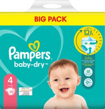 2x Pampers Baby Dry Luiers Maat 4 (9-14 kg) 70 stuks