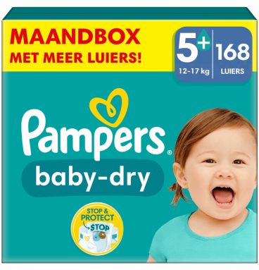 Pampers Baby Dry Luiers Maat 5+ (12-17 kg) 168 stuks